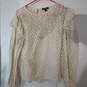 Express Ivory Lace Blouse